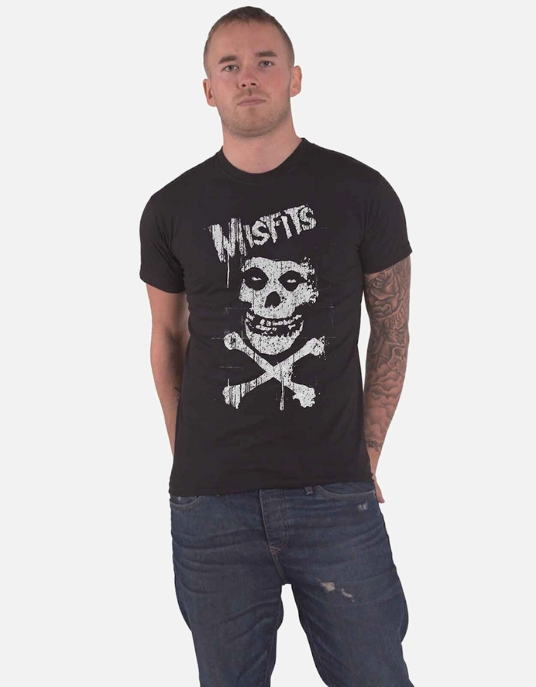 Unisex Adult Skull And Crossbones Cotton T-Shirt, 3 of 2
