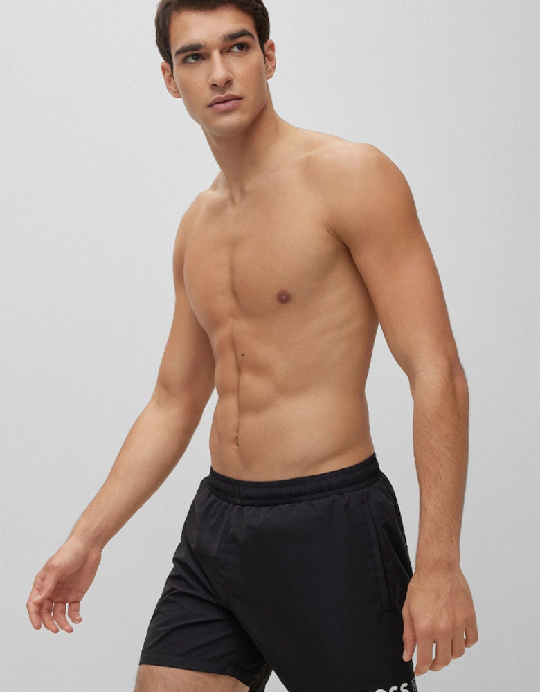 Men's Recycled-Material Swim Shorts with Repeat Logo