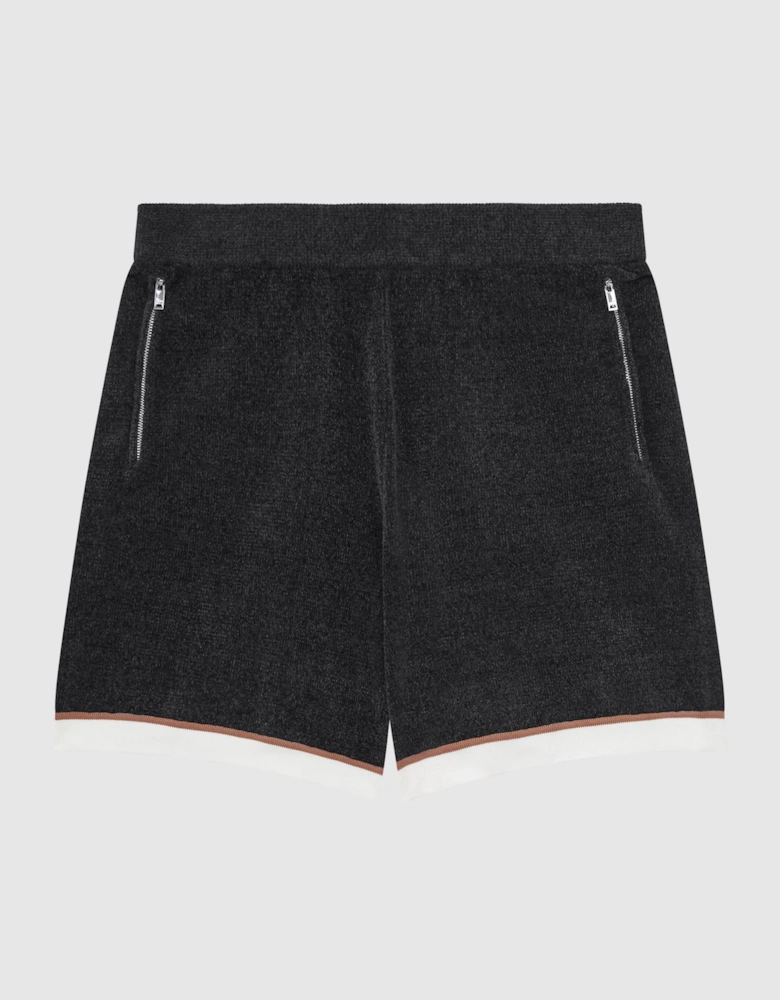 Relaxed Fit Elasticated Chenille Shorts