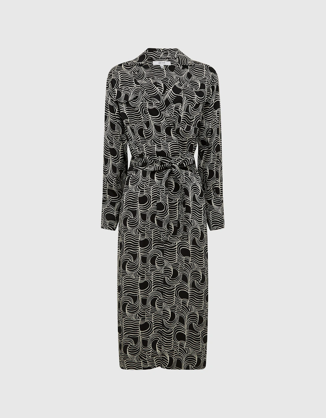 Swirl Print Midi Dress