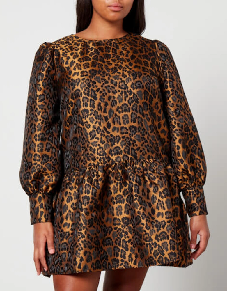 Leopard-Jacquard Mini Dress