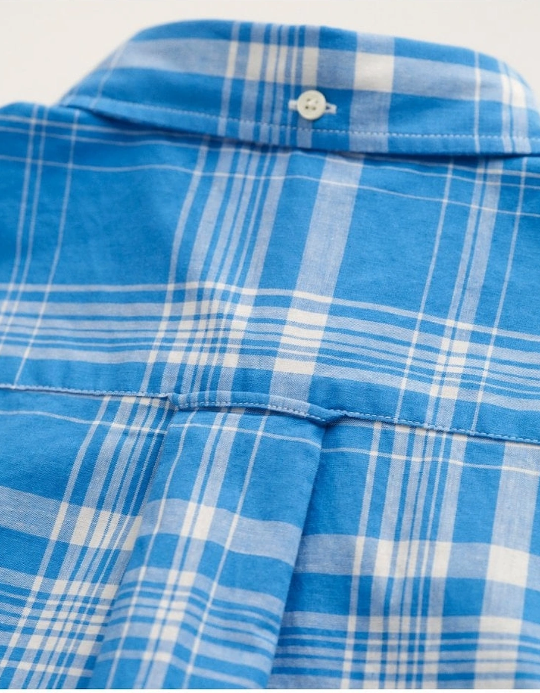 Mens Regular Cotton Check Shirt Day Blue