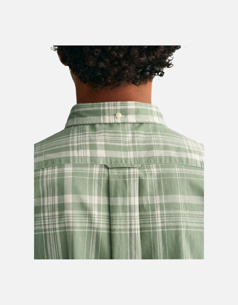 Mens Regular Cotton Check Shirt Kalamata Green