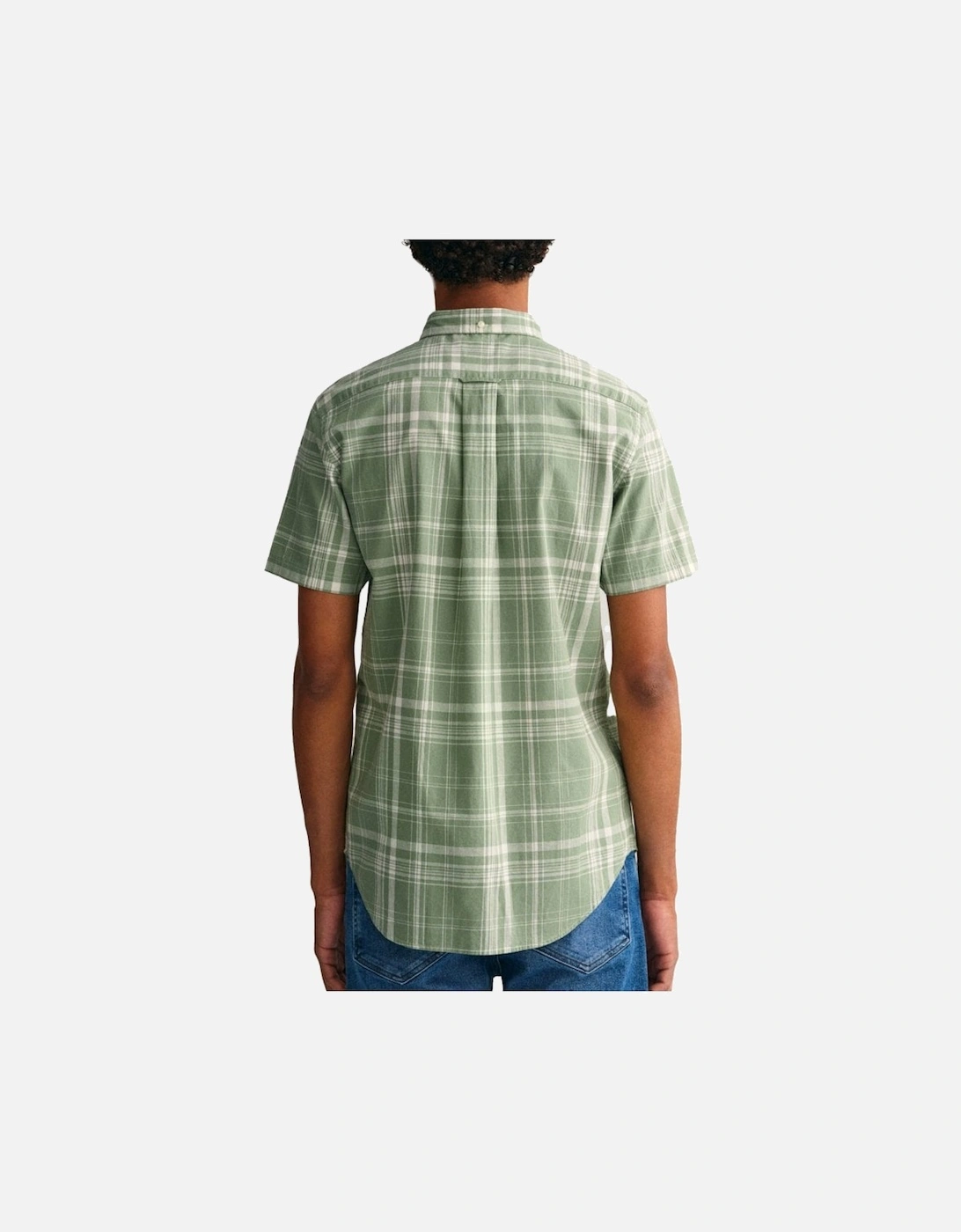 Mens Regular Cotton Check Shirt Kalamata Green