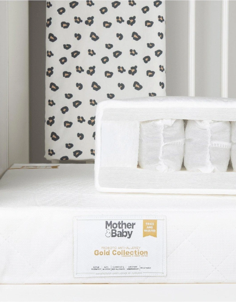 Mother&Baby White Gold Anti-Allergy Pocket Sprung Cot Bed Mattress