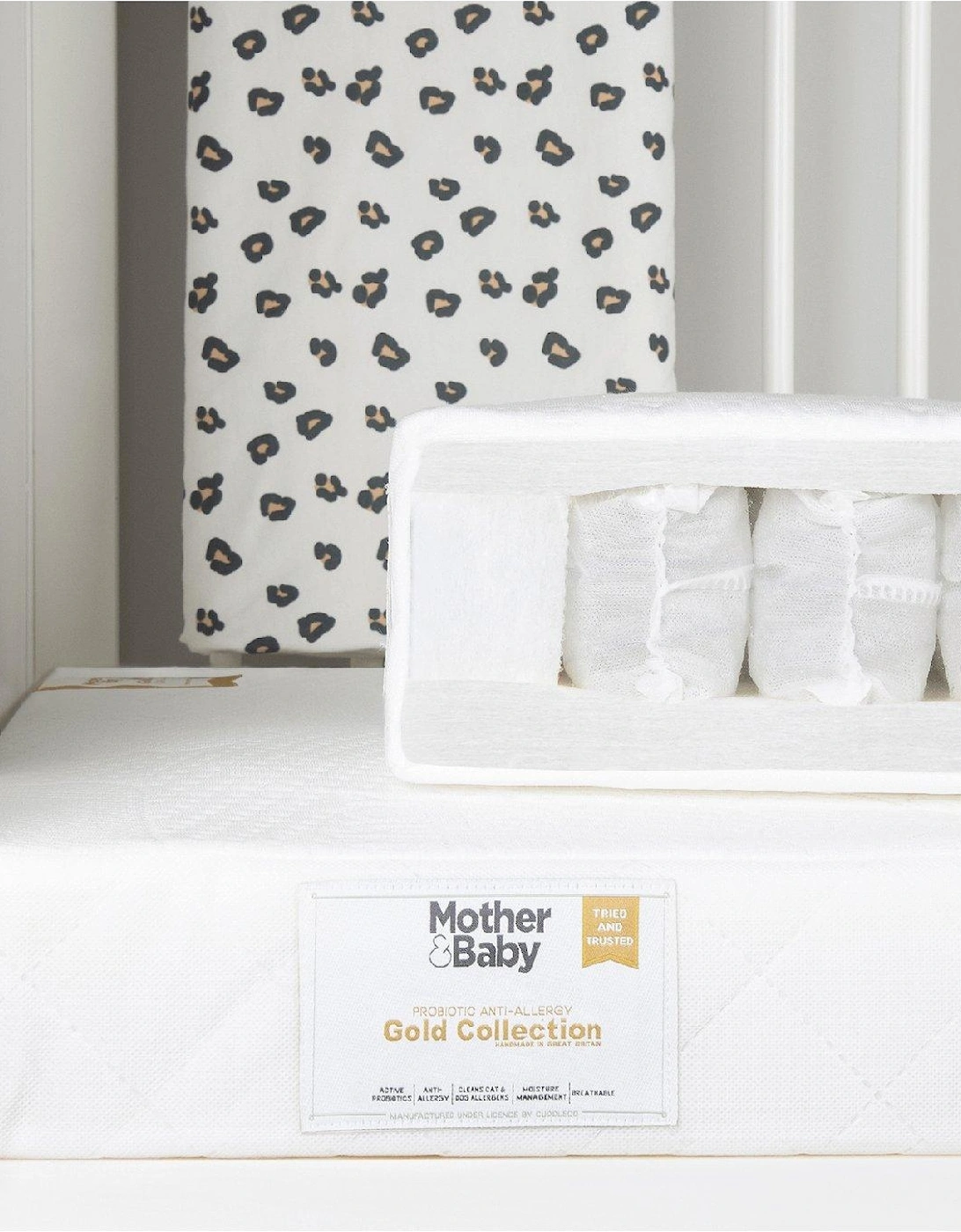 Mother&Baby White Gold Anti-Allergy Pocket Sprung Cot Bed Mattress, 2 of 1