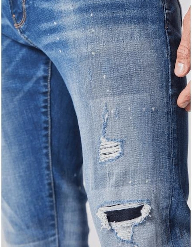 COB 914 Slim Fit Ripped Light Wash Jeans