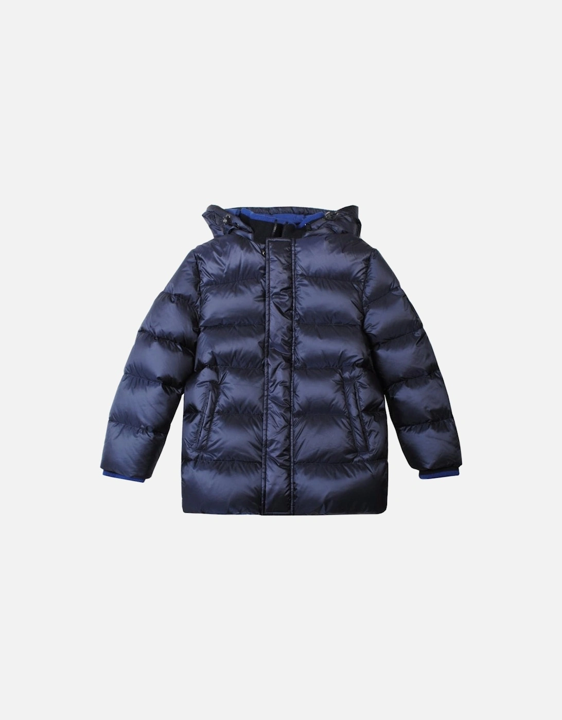 Boys Blue Padded Down Jacket, 5 of 4