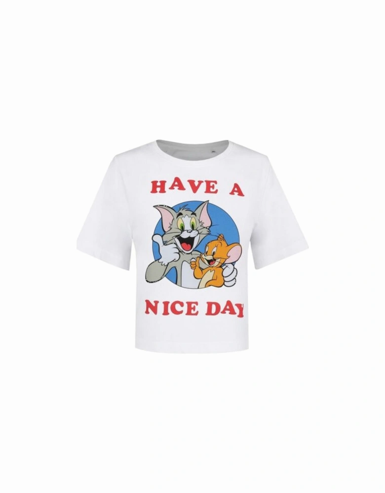 Tom and Jerry Womens/Ladies Have A Nice Day Boxy Crop Top
