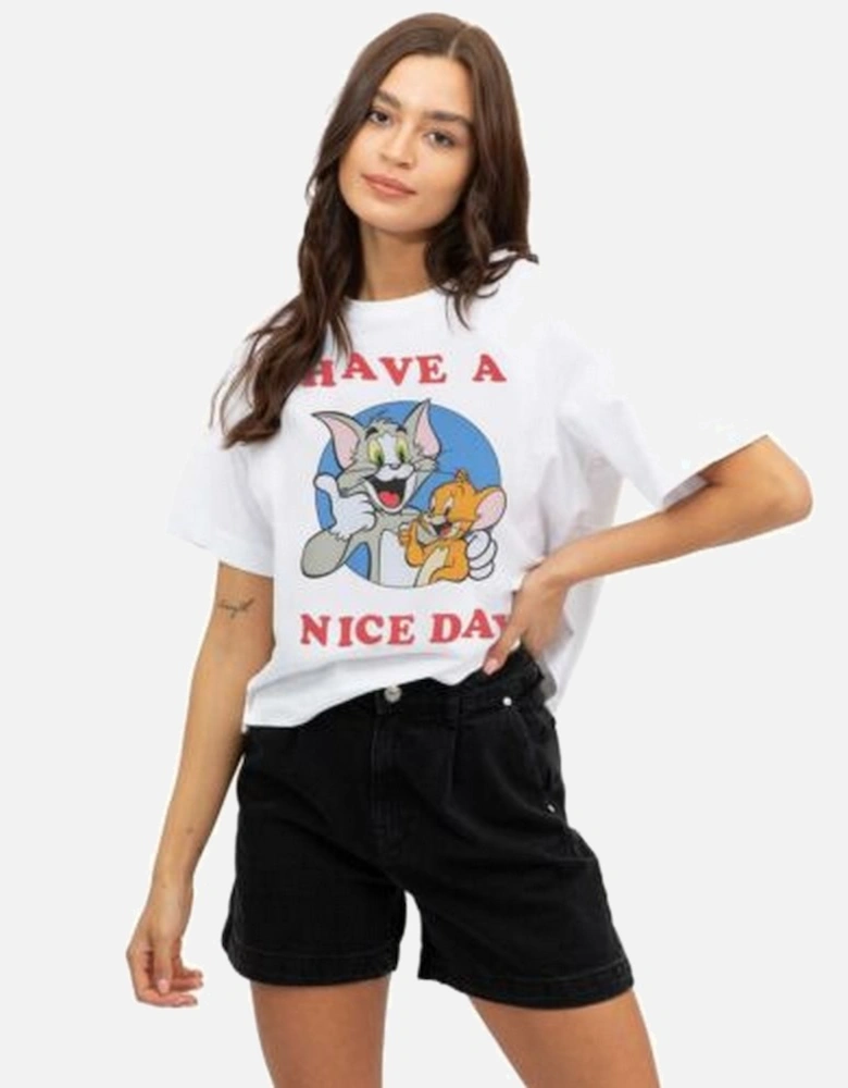 Tom and Jerry Womens/Ladies Have A Nice Day Boxy Crop Top