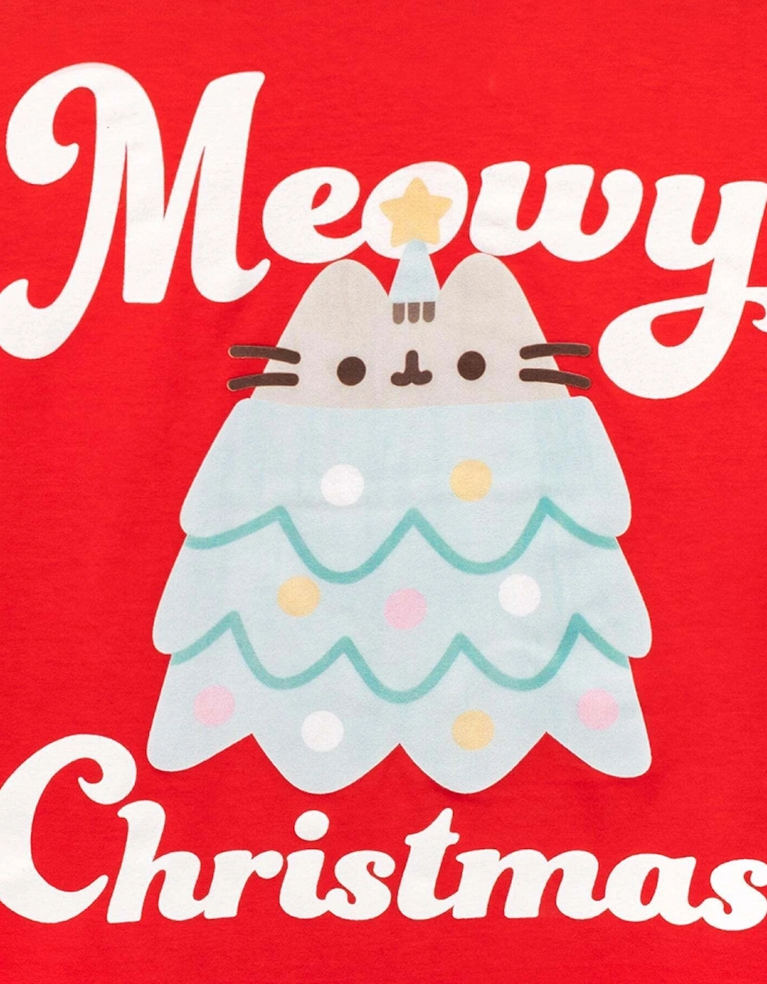 Womens/Ladies Meowy Christmas T-Shirt