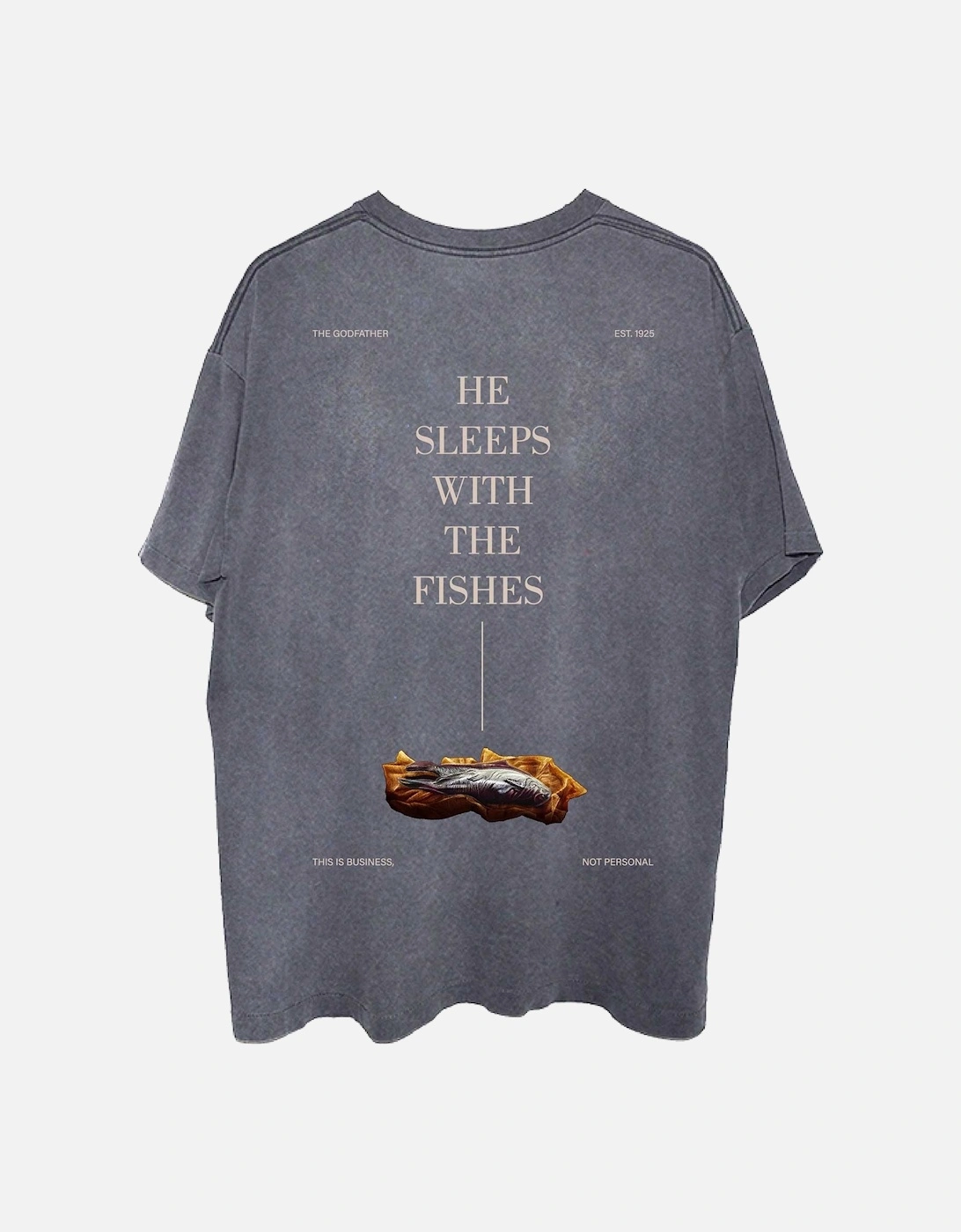 Unisex Adult Sleeps With The Fishes Back Print Cotton T-Shirt