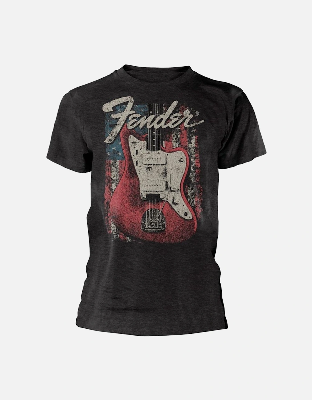Unisex Adult Jazzmaster Distressed Guitar T-Shirt, 2 of 1