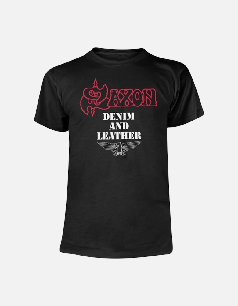 Unisex Adult Denim And Leather T-Shirt