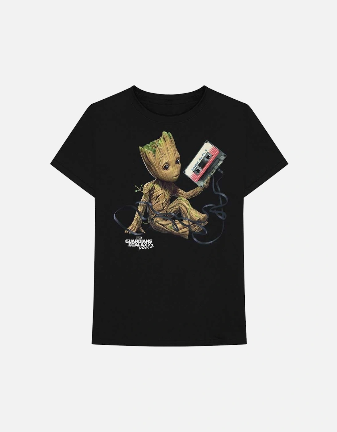 Unisex Adult Baby Groot Cassette Tape Cotton T-Shirt, 2 of 1