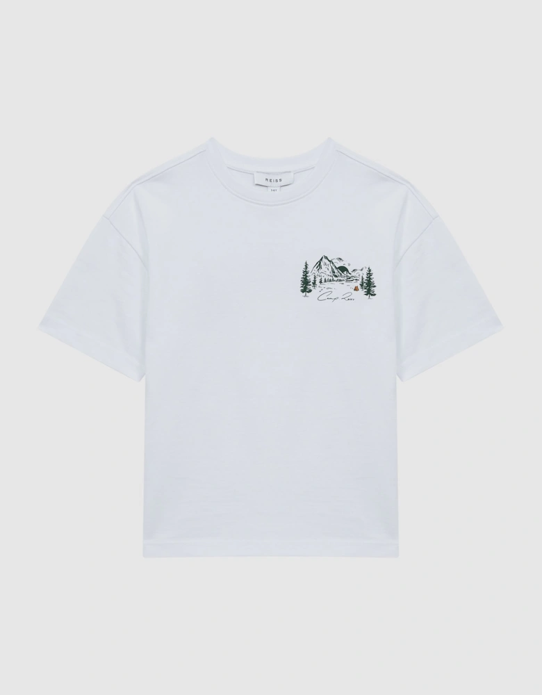 Cotton Crew Neck Motif T-Shirt