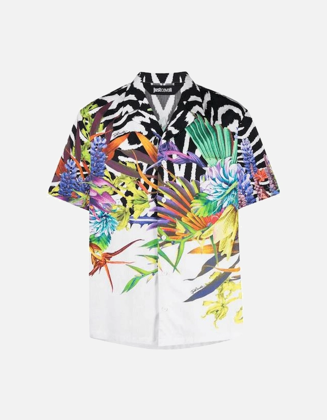 Flower Print Half Sleeve Button Up Shirt, 5 of 4