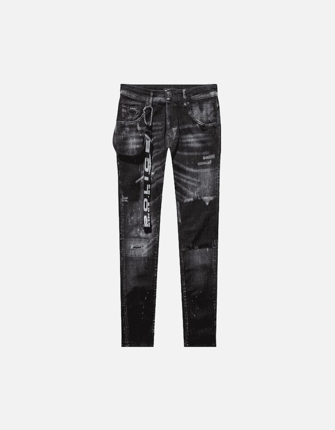 LAT 880 Slim Fit Black Ripped Wash Jeans, 5 of 4