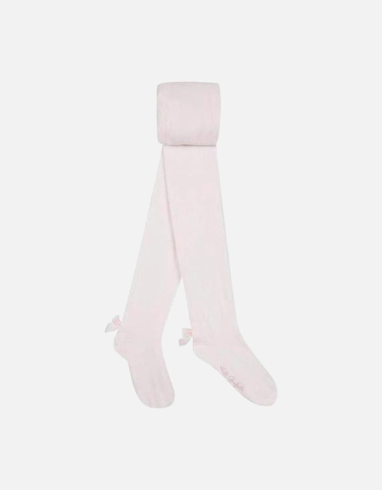 Girls Pink Bow Tights