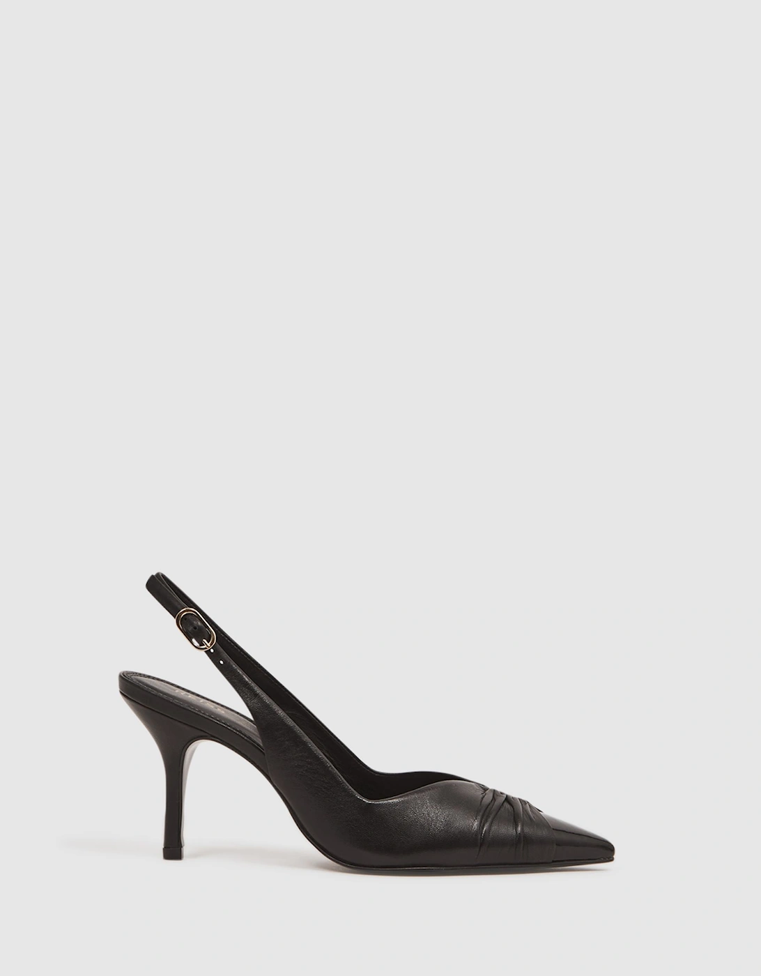 Mid Heel Leather Sling Back Court Shoes, 2 of 1