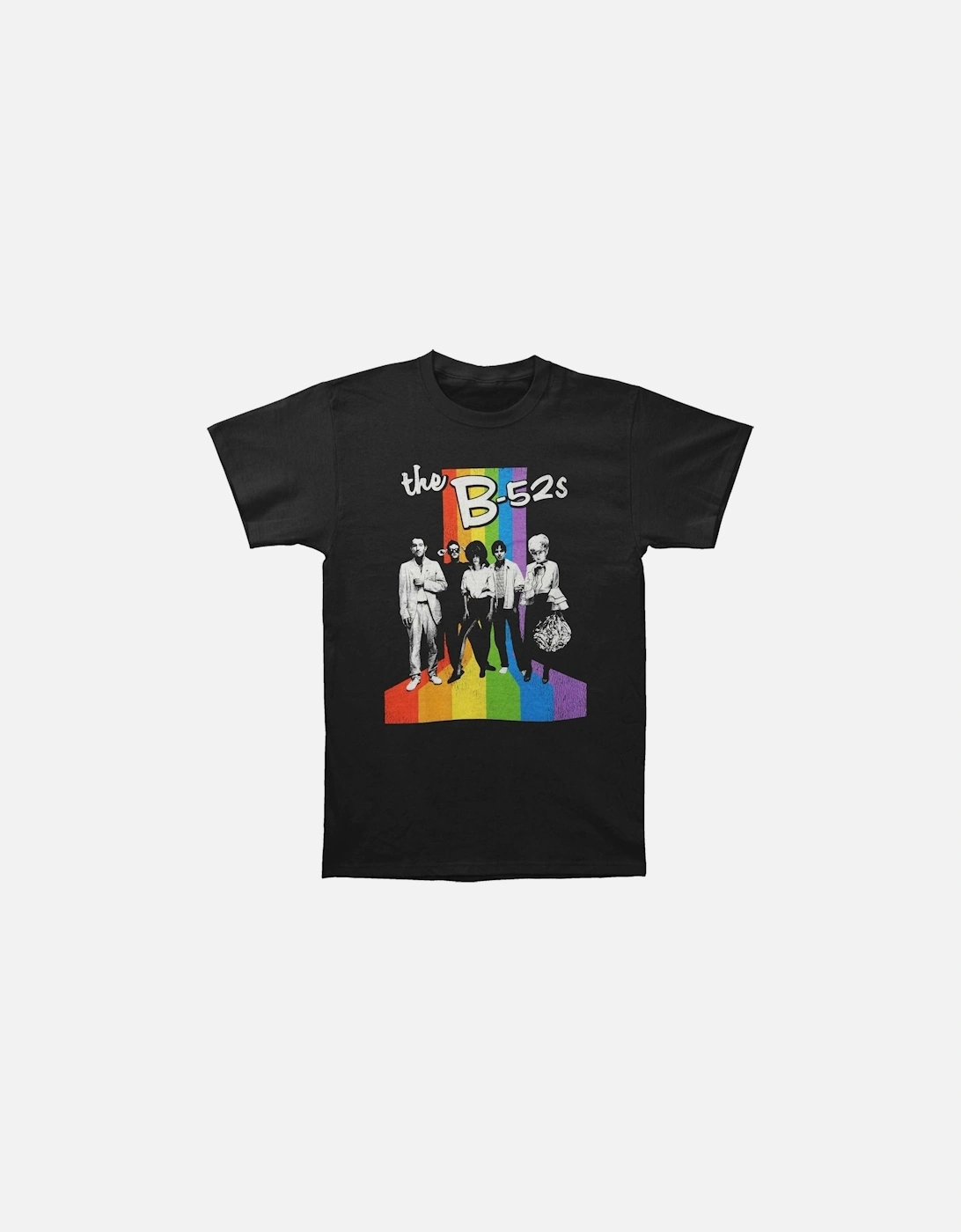 The B-52?'s Unisex Adult Rainbow Striped Cotton T-Shirt, 2 of 1