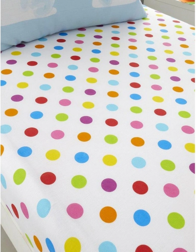 Sunny Rainbow Dots Fitted Sheet Set