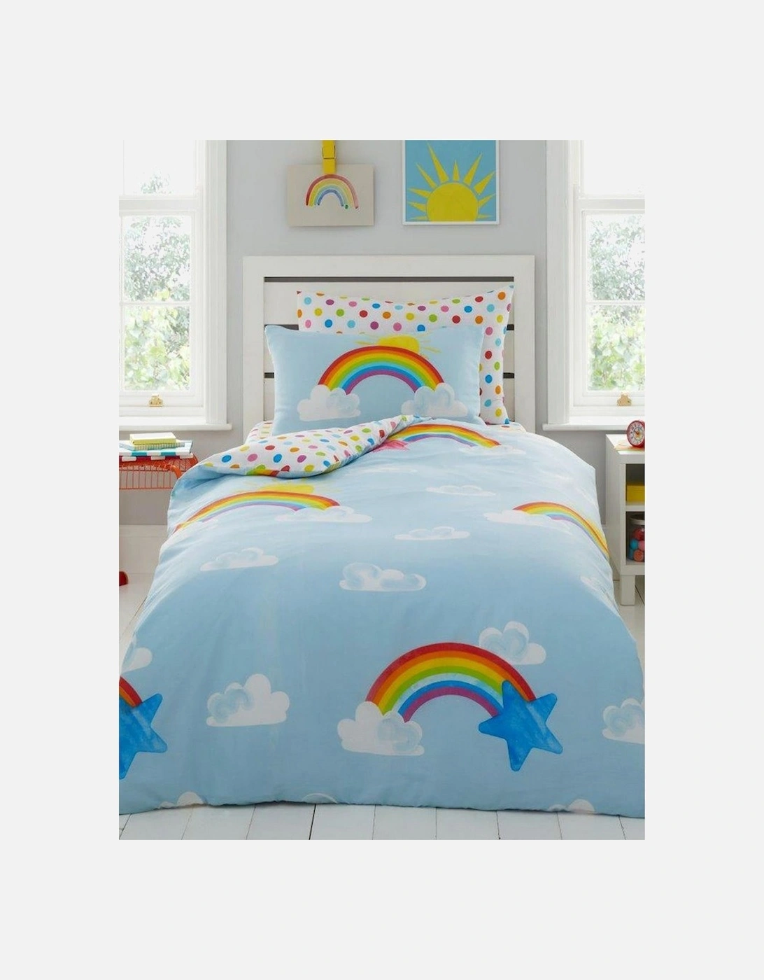 Sunny Rainbow Dots Fitted Sheet Set, 3 of 2