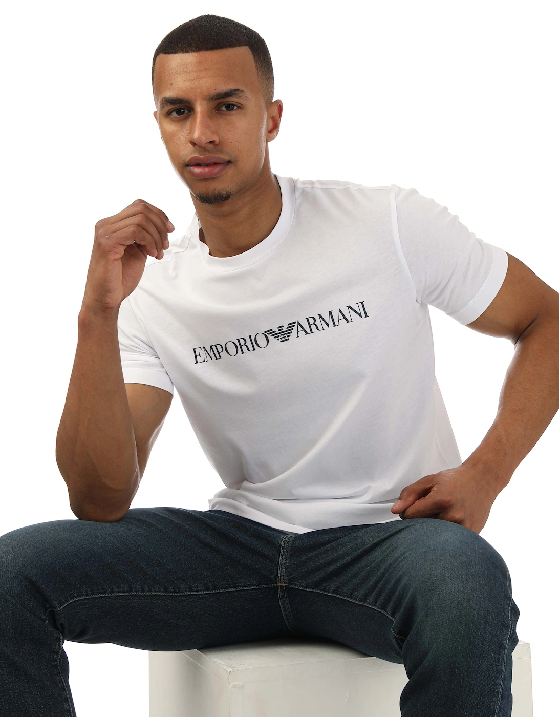 Mens Pima Logo Print T-Shirt