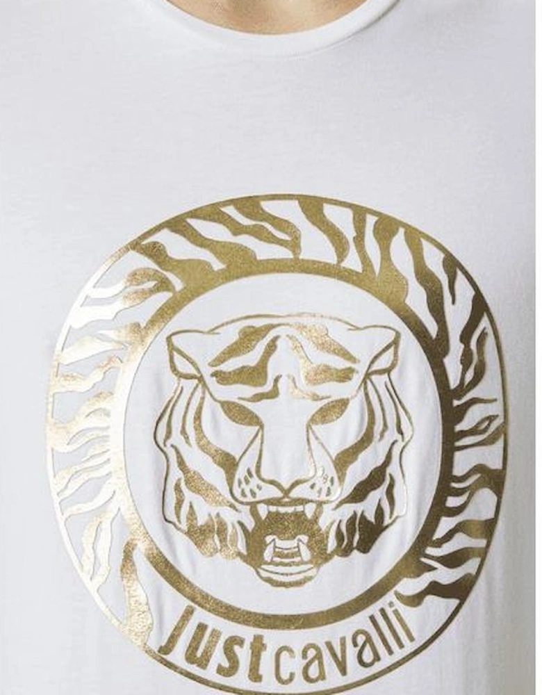 Cotton Gold Tiger Logo White/Gold T-Shirt