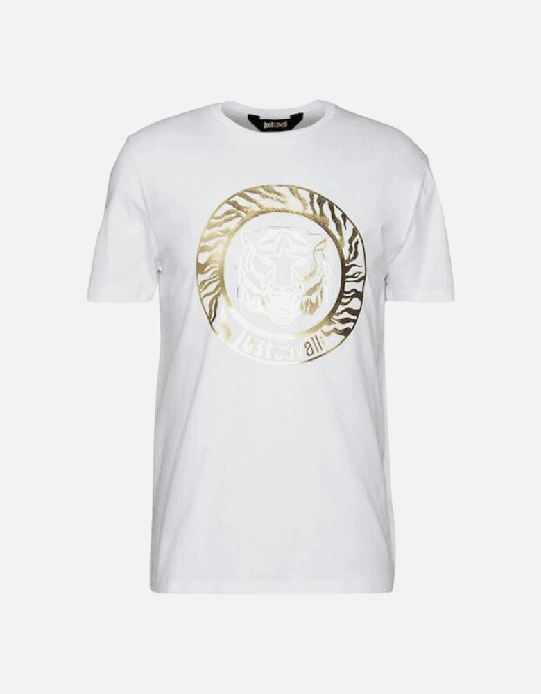 Cotton Gold Tiger Logo White/Gold T-Shirt
