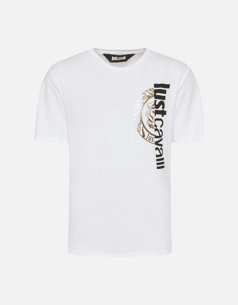 Split Logo Cotton White/Gold T-Shirt