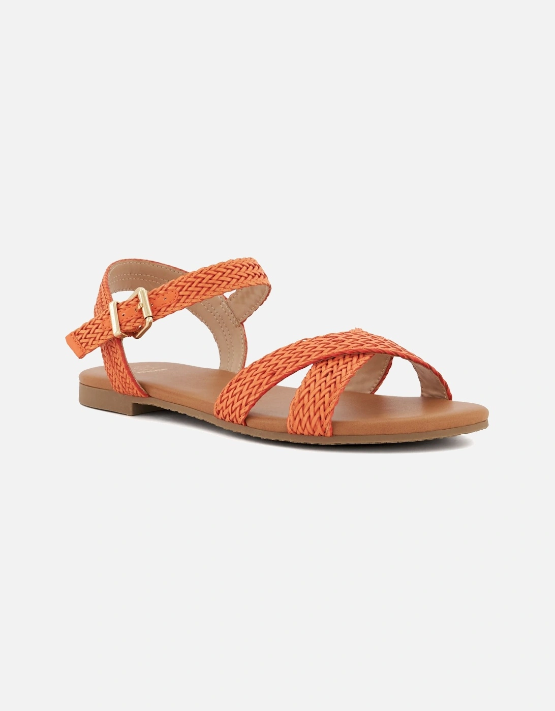 Ladies Lalisa - Woven-Strap Flat Sandals, 7 of 6