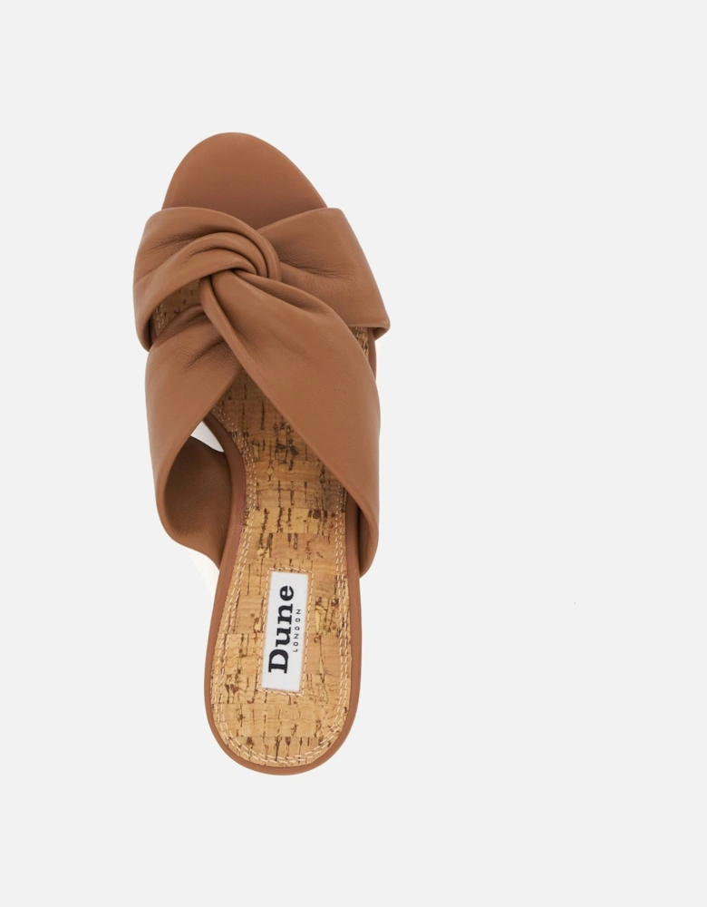 Ladies Kacee - Knot-Detail Cork-Wedge Sandals