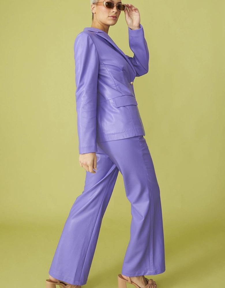 Faux leather Kate Blazer in Purple