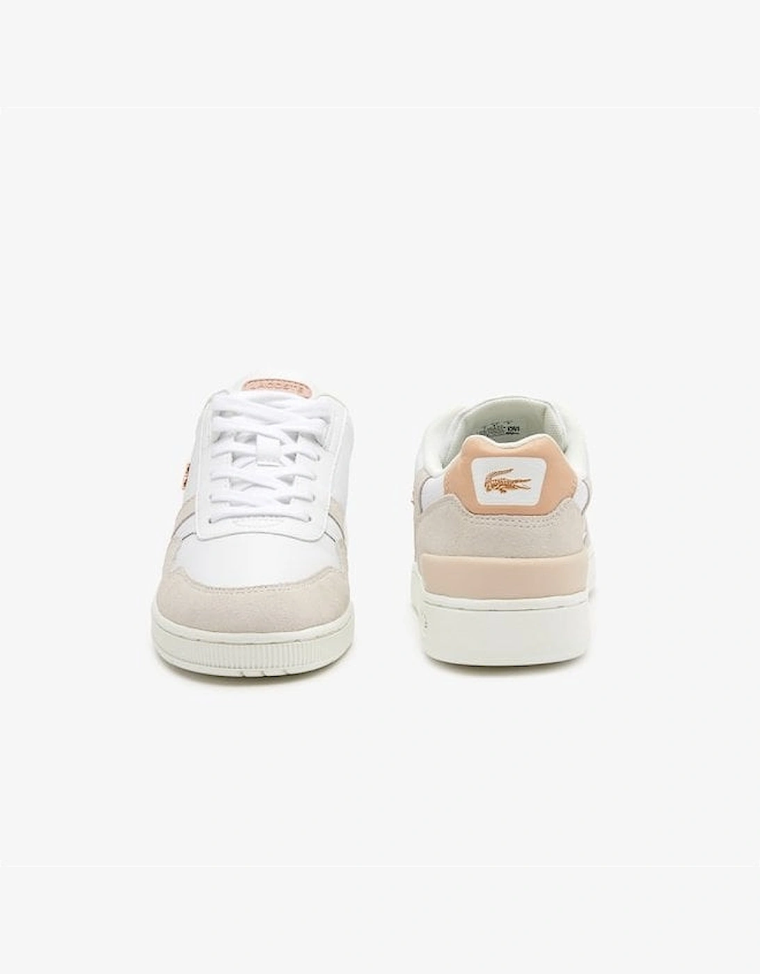 Women's White & Pink T-Clip Trainers