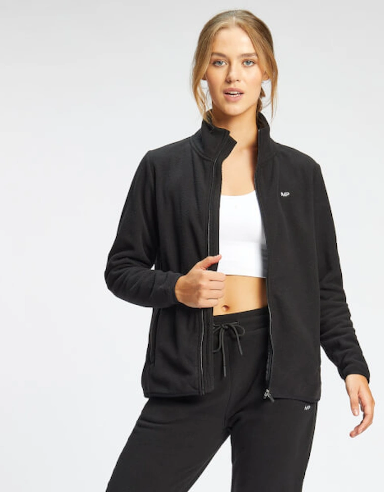 Women's Fleece Zip Through Jacket - Black