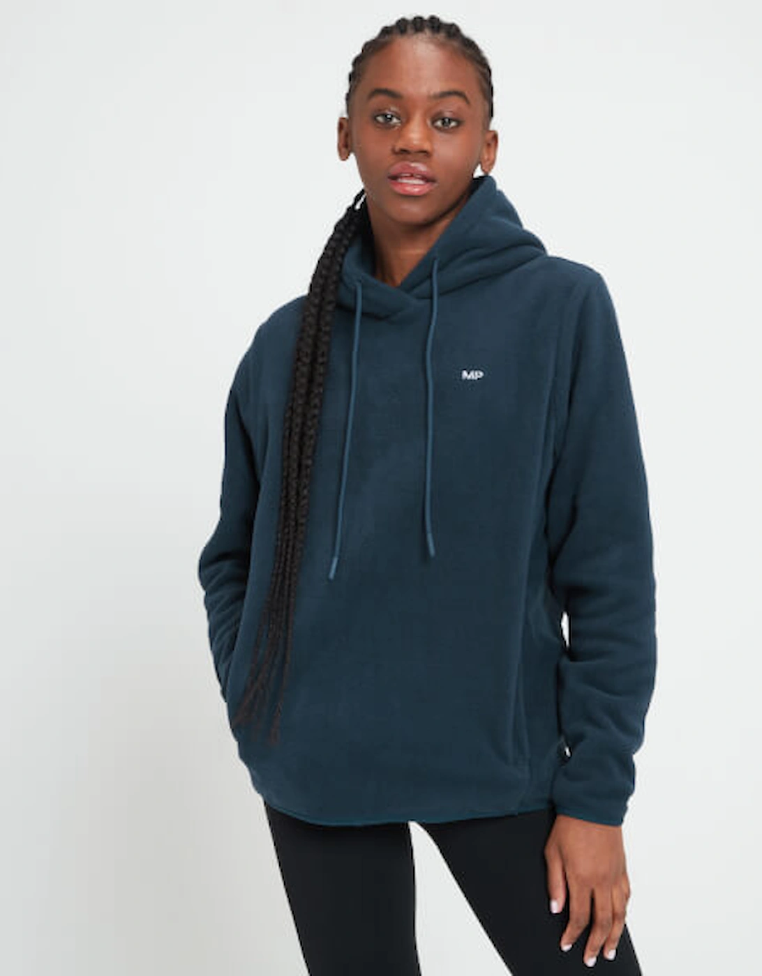 Women's Fleece Overhead Hoodie - Navy, 4 of 3