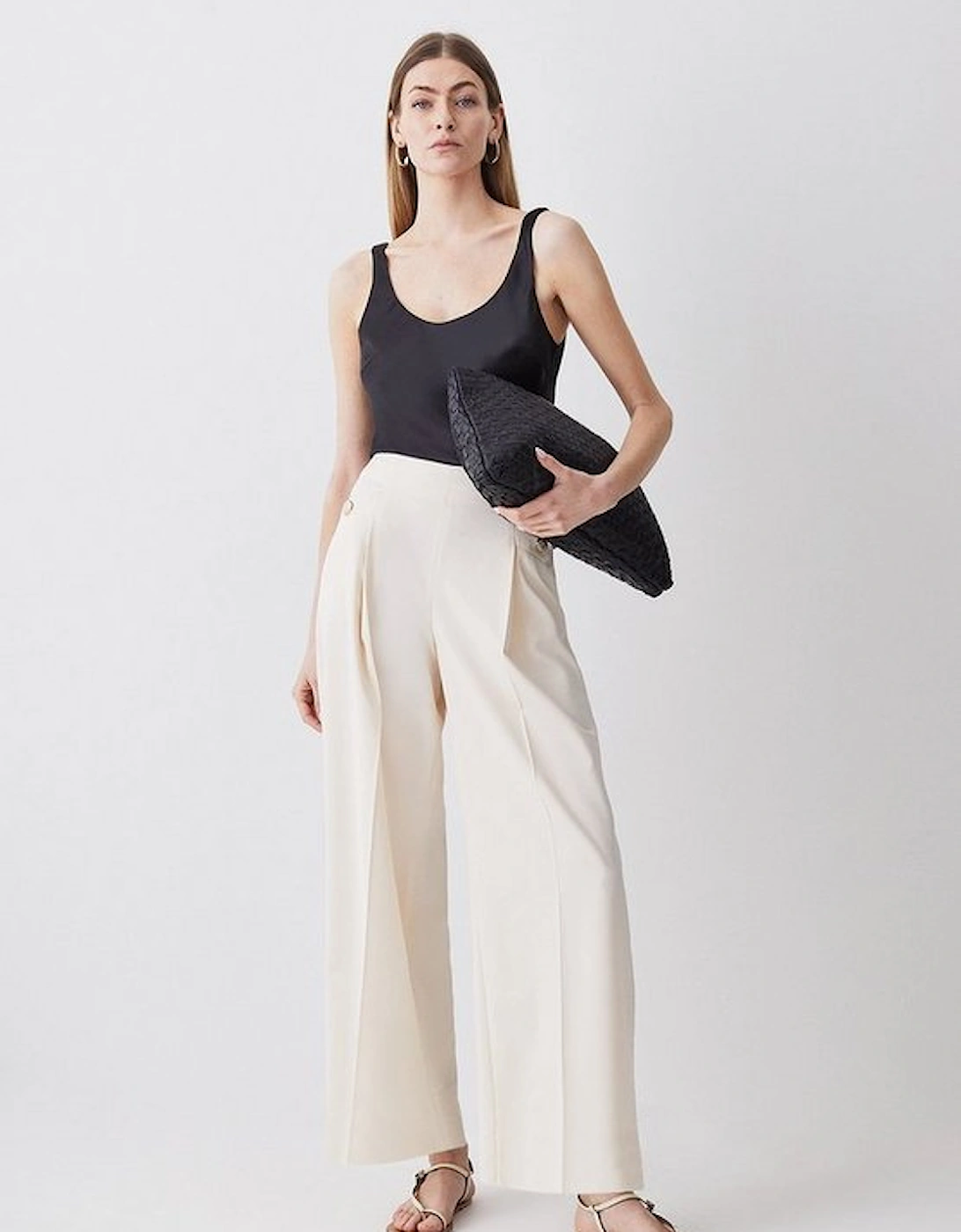 Polished High Waist Dart Detail Trousers, 5 of 4