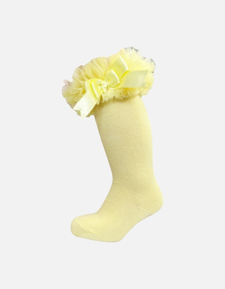 Lemon Knee High Tulle Socks