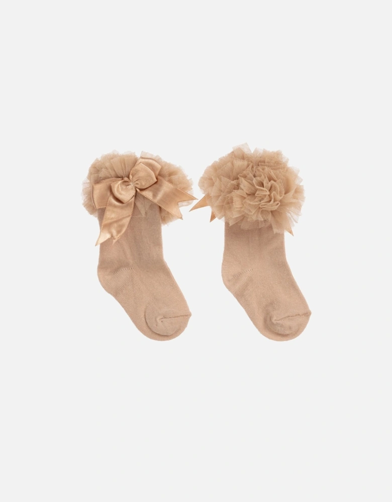 Camel Ankle Tulle Socks