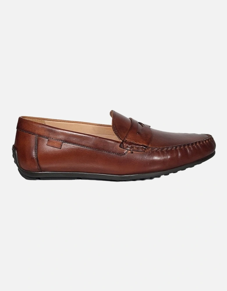 Hand Painted Leather Loafer Cedar Calf