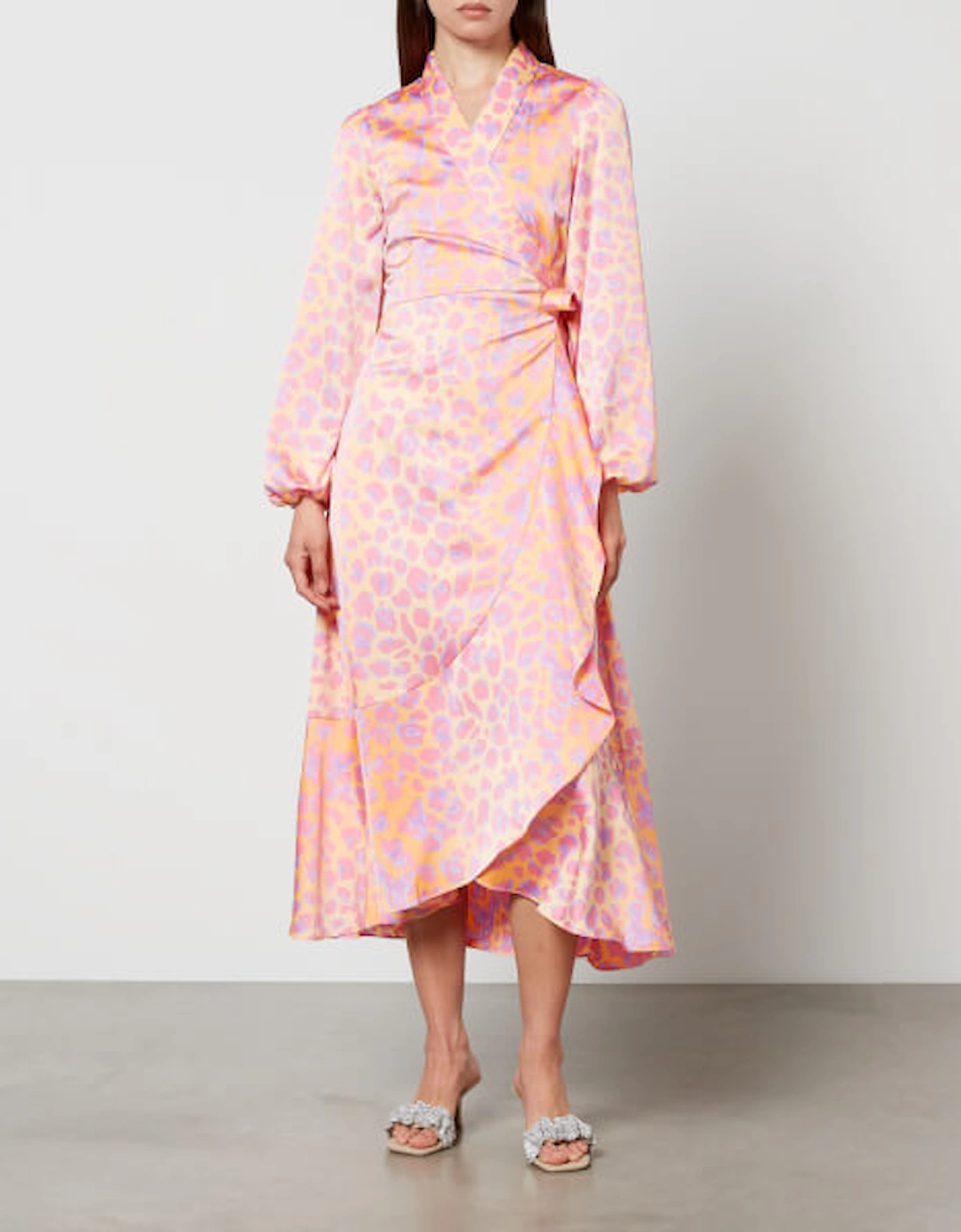 Laracras Printed Silk-Satin Wrap Dress, 2 of 1