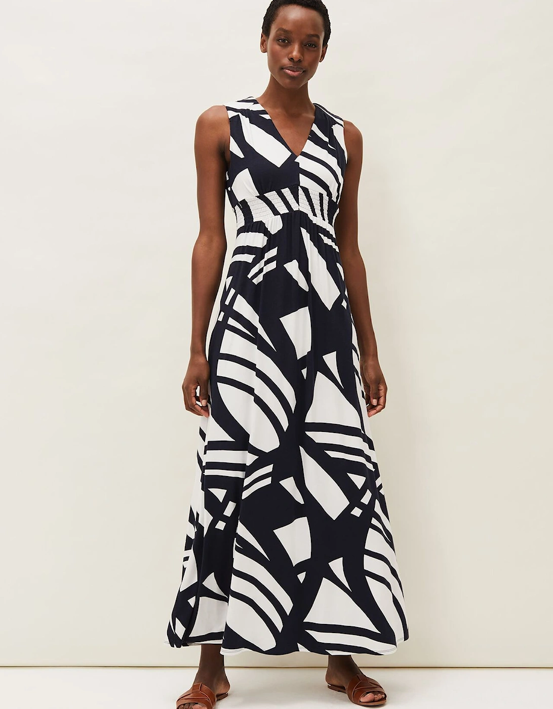 Ostia Abstract Stripe Maxi Dress