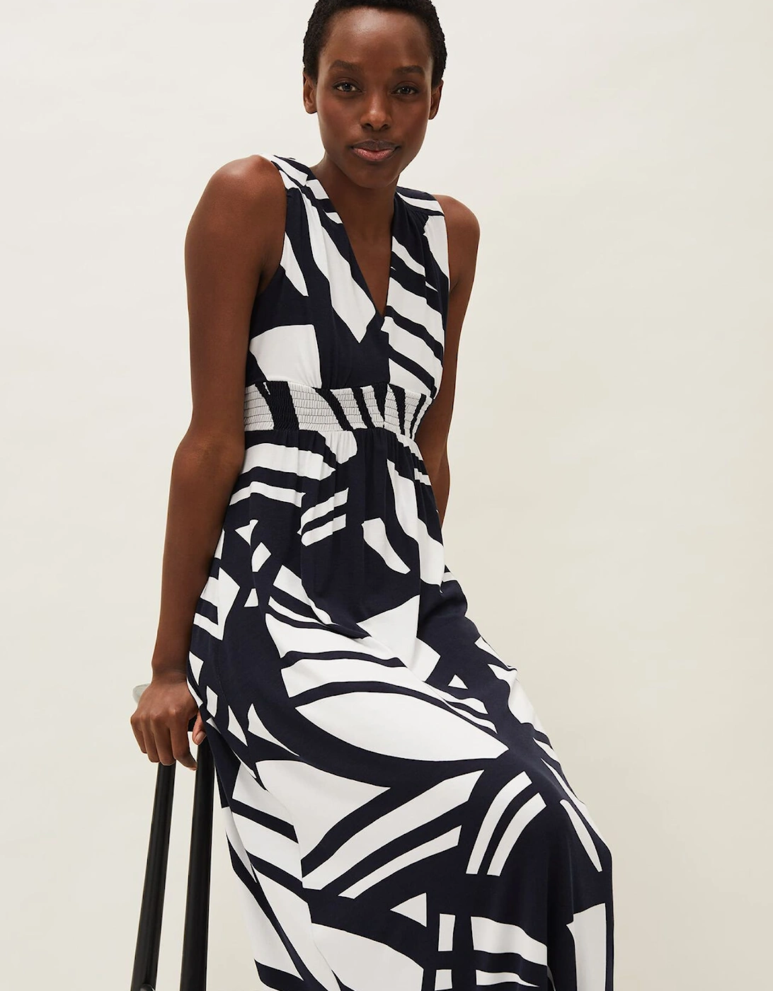 Ostia Abstract Stripe Maxi Dress