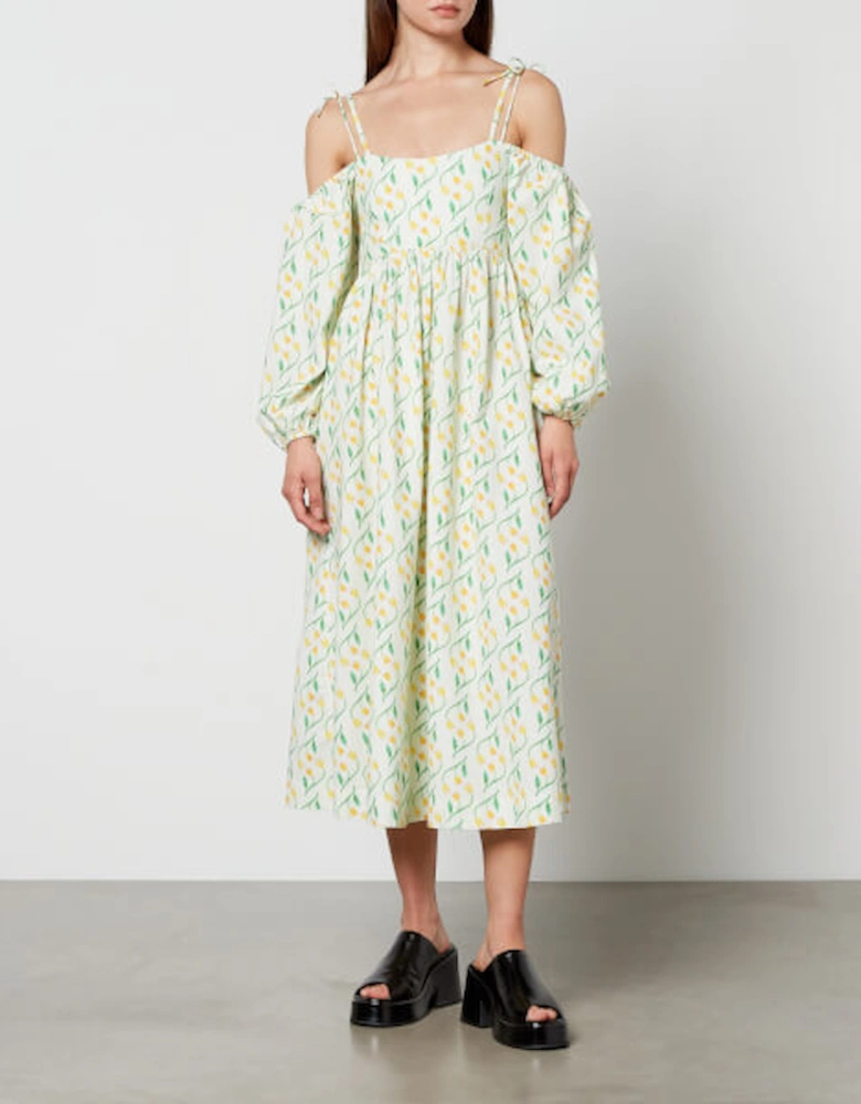 Edwina Floral-Print Cotton Midi Dress