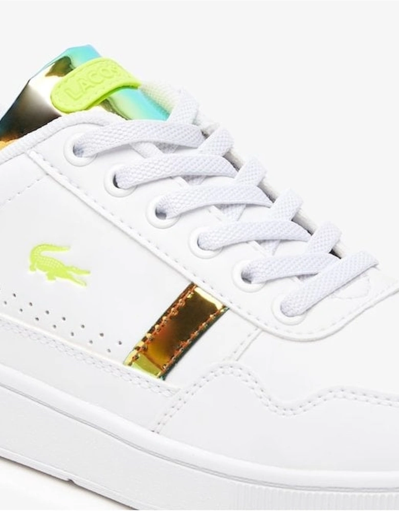 Girls White T-clip Trainers