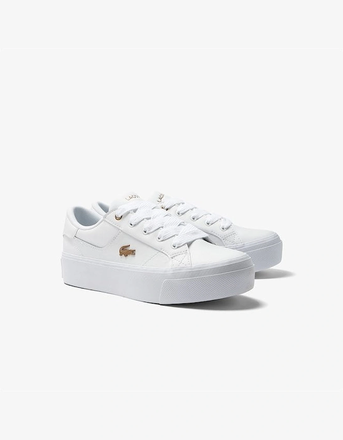 Women's White Ziane Platform Trainers