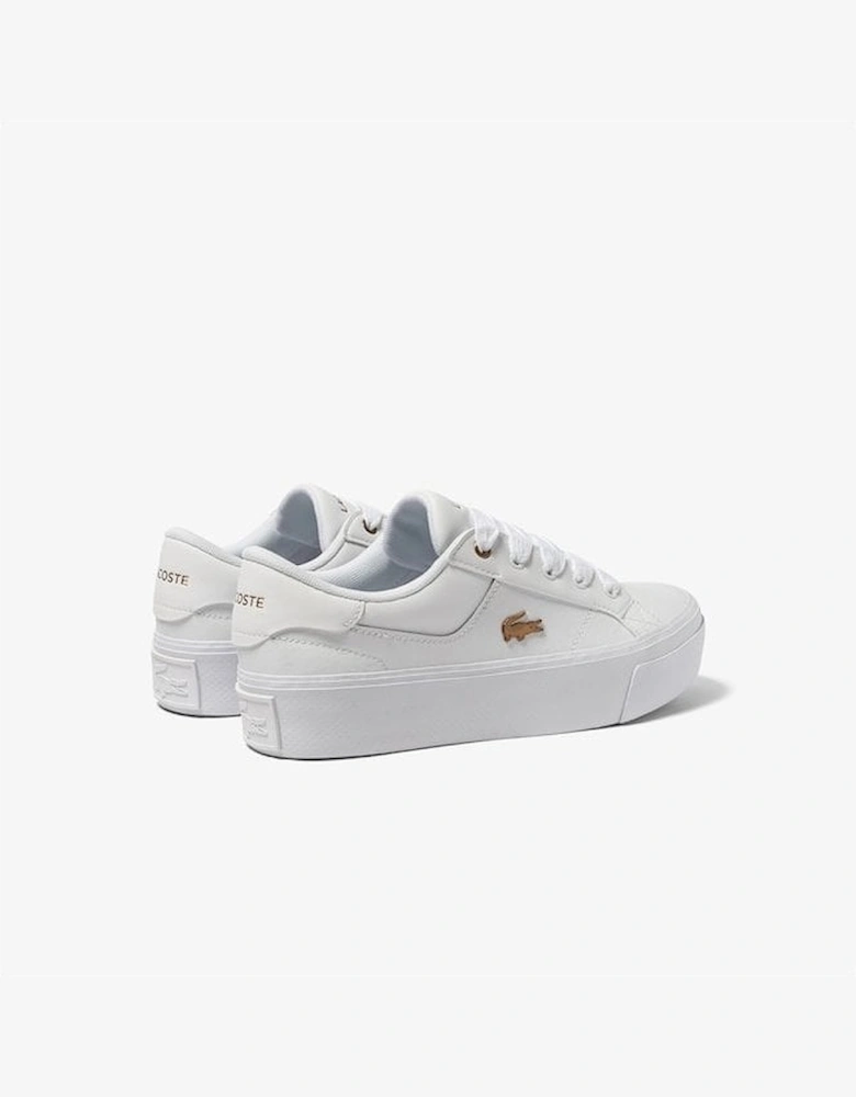 Women's White Ziane Platform Trainers