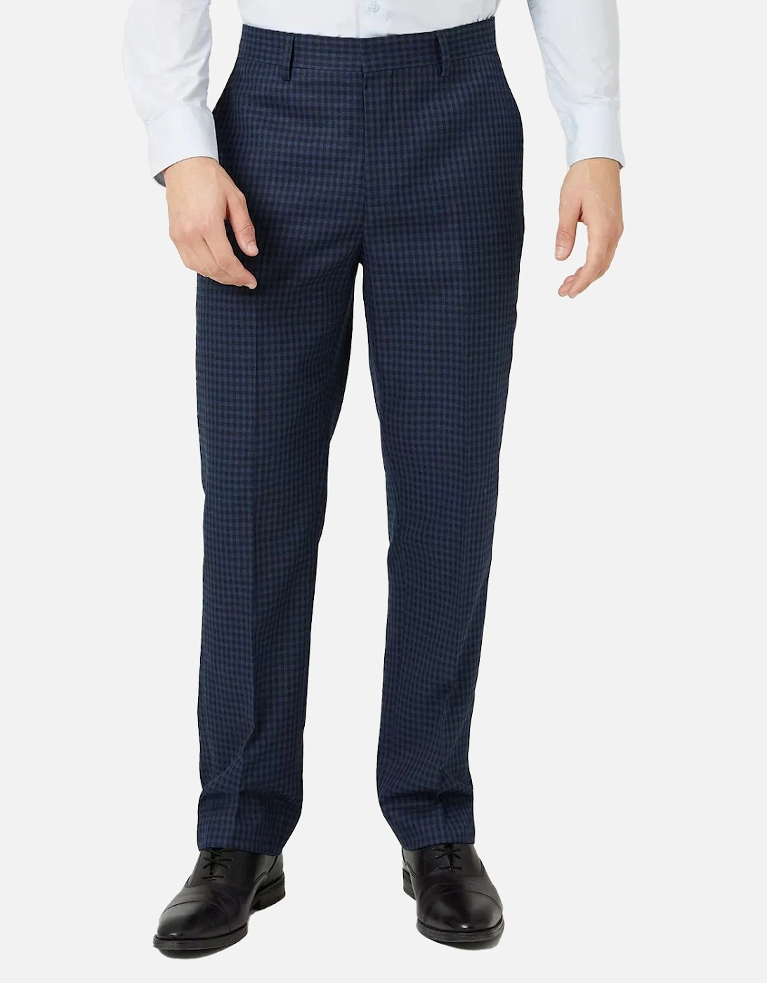 Mens Small Scale Check Tailored Suit Trousers, 5 of 4