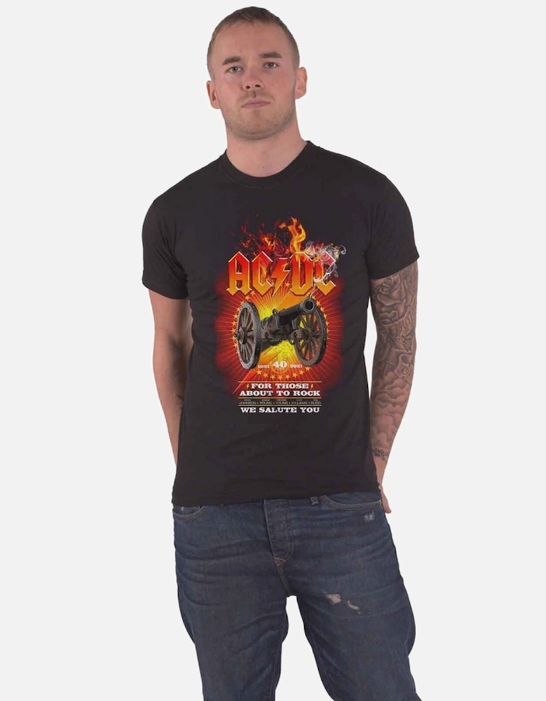 Unisex Adult For Those About To Rock 40th Flames Cotton T-Shirt, 4 of 3
